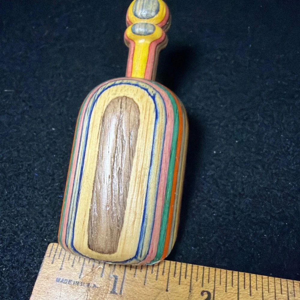 Unique Recycled Skateboard Wood Scoop Small Multi-Color Rainbow Handcrafted Cute